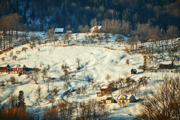 beautiful winter landscape in the mountains