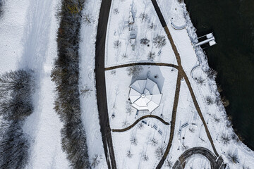 Luftbild Anlegestelle Beilngries im Naturpark Altmühltal, Bayern, Deutschland im Winter