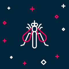 Line Experimental insect icon isolated on blue background. Colorful outline concept. Vector