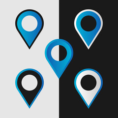 Vector blue and white map pin icon. Easy to edit and scalable to any size.