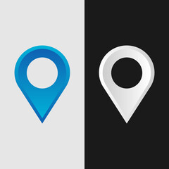 Vector blue and white map pin icon. Easy to edit and scalable to any size.