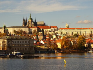 city castle and charles bridge,Prague
