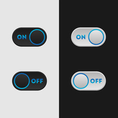 Icon set multi colored button in flat style. Easy editable vector isolated illustration. 