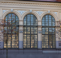 Arch shaped windows in Vilnius, Lithuania