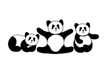 Three pandas