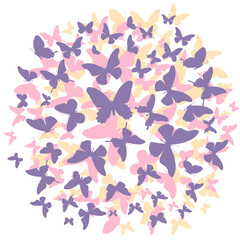 Butterflies flying. Vector butterflies flying on a white background.
