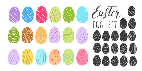 Easter eggs icons. Vector illustration.
