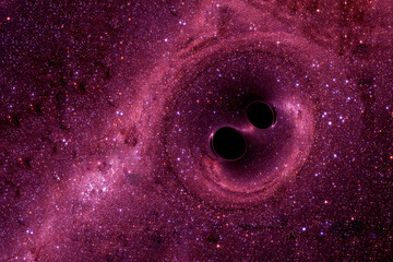 Black hole, in a space nebula. Elements of this image were furnished by NASA