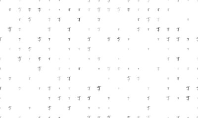 Seamless background pattern of evenly spaced black handball symbols of different sizes and opacity. Vector illustration on white background