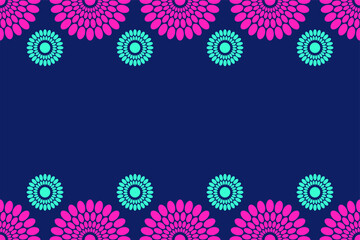 Seamless horizontal border pattern with circles, round shapes. African fashion vector pattern. Bright colors. Textile, fashion pattern. Color illustration. Space for text. Vector color background.