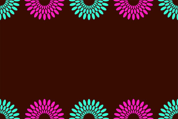 Fototapeta na wymiar Seamless horizontal border pattern with circles, round shapes. African fashion vector pattern. Bright colors. Textile, fashion pattern. Color illustration. Space for text. Vector color background.