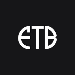 FTB letter logo design on black background. FTB creative initials letter logo concept. FTB letter design.