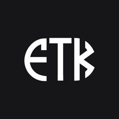FTK letter logo design on black background. FTK creative initials letter logo concept. FTK letter design.