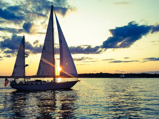 sailboat at sunset