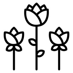 Obraz premium Flower line icon