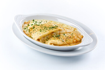 Pancakes with roasted mushrooms, cheese and vegetables