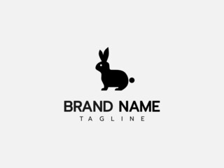 black and white rabbit vector logo