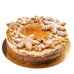Christmas cake decorated with gingerbread stars