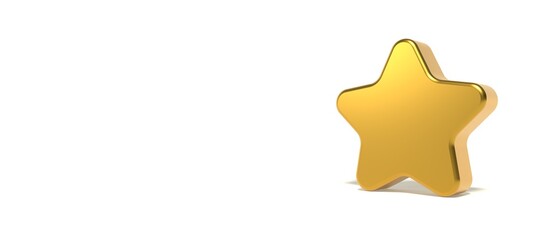 Cute shiny golden star - 3D render design