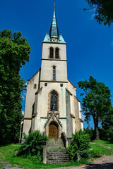 Fototapeta na wymiar church of st john the baptist Křivoklát
