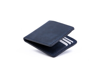 Handmade Genuine Leather wallet credit card holder  white background