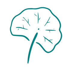 Gotu Cola green silhouette. Cosmetic ingredients. Logo design.