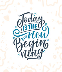 Hand drawn lettering quote in modern calligraphy style about Monday. Slogan for print and poster design. Vector