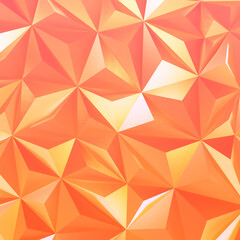 Abstract gold and orange low poly triangle geometric background. 3d rendering.	