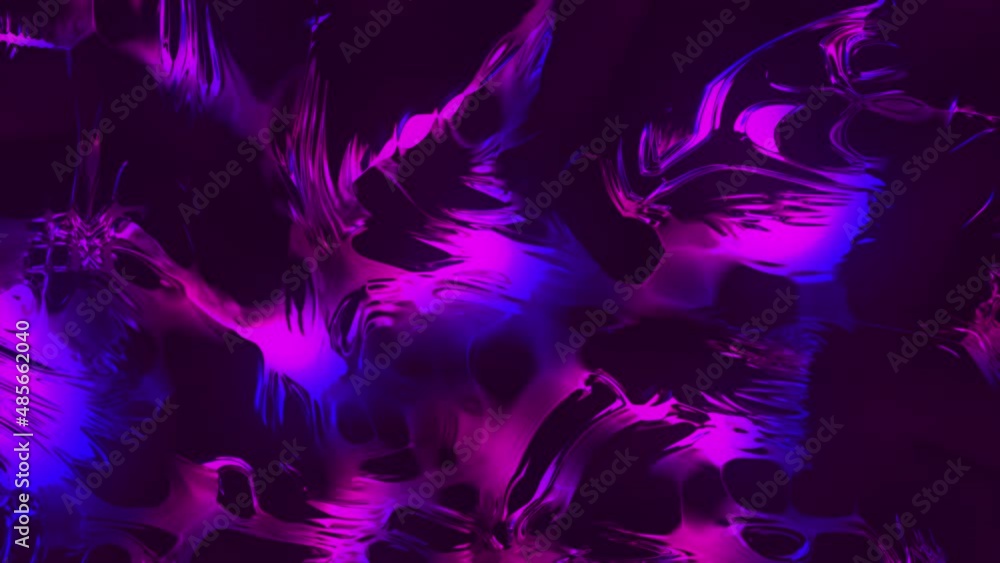 Poster a purple blob in abstraction. motion.neon spots of purple shades made in animation.