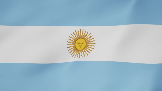 Bandera animada, Argentina. 4K	