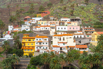 The small village Lomo del Moral, situated on the hillside of the Valle Gran Rey on La Gomera. 