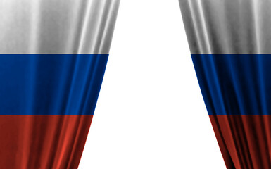 Flag of Russia against white background. 3d illustration