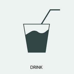 Drink_and_straw vector icon illustration sign