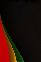 Abstract geometric black, red, yellow, green color background. Black History Month color background...