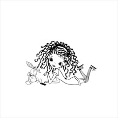 chibi girls coloring page | cute girls coloring page for adults and kids 