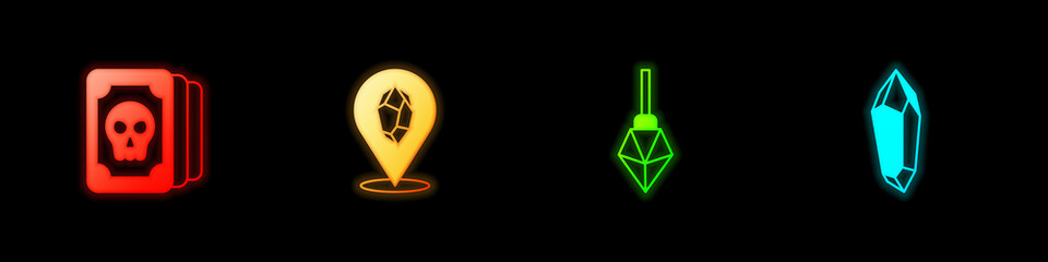 Set Tarot cards, Magic stone, and icon. Vector