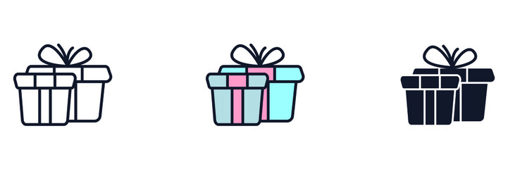 Gift icon symbol template for graphic and web design collection logo vector illustration