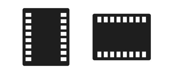 Fototapeta premium A set of film icons. Film and video recording. Vectors.