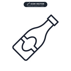 Champagne bottle icon symbol template for graphic and web design collection logo vector illustration