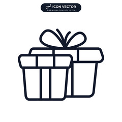 Gift icon symbol template for graphic and web design collection logo vector illustration