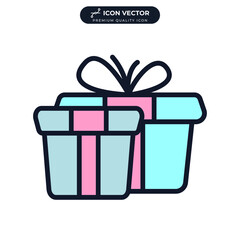 Gift icon symbol template for graphic and web design collection logo vector illustration