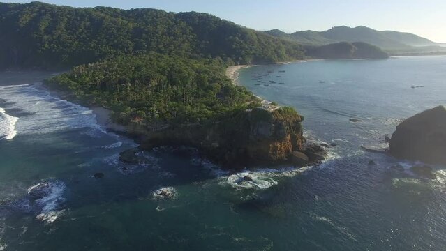Aerial view of tropical beach
