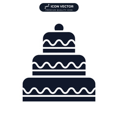 Cake dessert icon symbol template for graphic and web design collection logo vector illustration