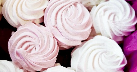 Close up view of delicious zefir