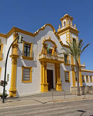 Historic Spanish style building of Colegio publlico campo del sur in Cadiz