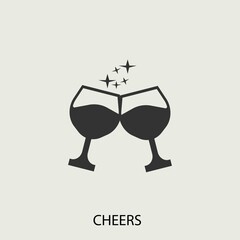 Fototapeta na wymiar Cheers vector icon illustration sign