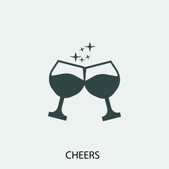 Cheers vector icon illustration sign