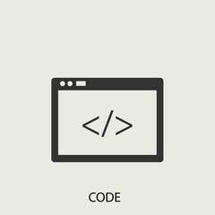 Fototapeta premium Code vector icon illustration sign
