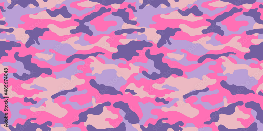 Sticker trendy pink camouflage military pattern. vector camouflage pattern for clothing design. - Stickers