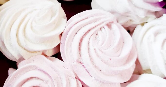 Close up view of delicious zefir